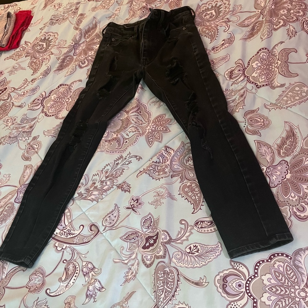 Black ripped jeans